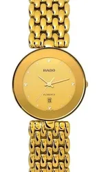 R-37432126 שעון יד ראדו פלורנס יד 2 לנשים| דגם זהב הגדול כולל כרטיסים וקופסא | שעון זהב בלוח זהב כולל אחריות | Rado Florence R48743263 Men's Watch