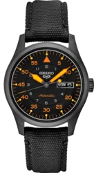 SRPH33 שעון סייקו 5 מושחר לגברים | דגם אוטומטי עם אחריות יבואן רישמי | שעון ספורטיבי אלגנטי ברצועת בד מיוחדת | 5 Sports Automatic Black Dial Men's Watch SRPH33K1 by Seiko