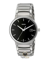 שעון ראדו יד שנייה לגברים | דגם מסדרת סנטריקס לוח שחור מחוגים זוהרים בחשכה | שנה אחריות | Rado Centrix Steel watch Black Dial Steel Strap for Men R30927153