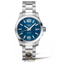 שעון יד לונג'ין אוטומטי לגברים יד שנייה | לוח כחול מרשים | סט מלא כולל קופסא וכרטיס יצרן | שנה אחריות | חנות שעונים יד 2 בראשון לציון | Longines Conquest L36764996 Automatic Men's Watch