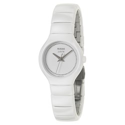 R27696732 ראדו יד שנייה דגם מיוחד לנשים קרמיקה לבנה לנשים משובץ 68 יהלומים | Rado True Jubile Women's Watch | ראדו דגם מיוחד | שעוני יוקרה יד לנשים | שנה אחריות |