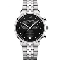 C035.417.11.057.00 שעון סרטינה דגמים חדשים | שעון כרונוגרף ספורטיבי אלגנטי בלוח שחור מרשים דגמי במבצעי השקה |Certina C035.417.11.057.00 DS Caimano Chronograph Wristwatch